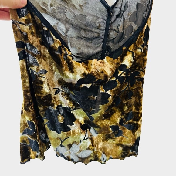 Y2K Whimsigoth Fairy Burnout Velvet Halter Top Size Medium - Picture 9 of 12